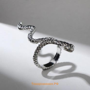 Кольцо «Змея» анаконда, цвет серебро, безразмерное