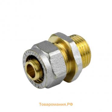 Муфта Aquasfera 7001-01, обжимная, d=16 мм х 1/2", наружная резьба, латунь