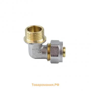 Угольник Aquasfera 7006-01, обжимной, 16 мм х 1/2" х 90°, наружная резьба, латунь