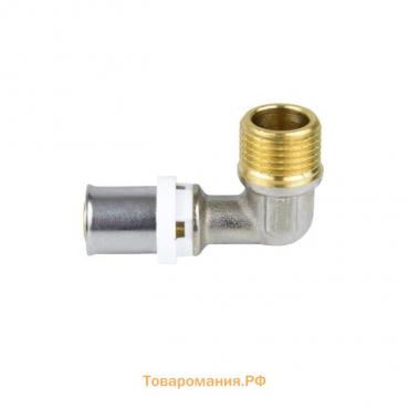 Угольник-пресс Aquasfera 8006-01, 16 мм х 1/2" х 90°, наружная резьба, латунь